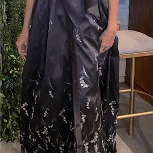 Embroidered Taffeta Shirtdress Gown